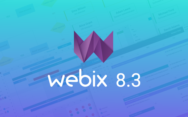 Webix 8.3: Новый виджет Diagram, обновления Scheduler, Gantt и Spreadsheet