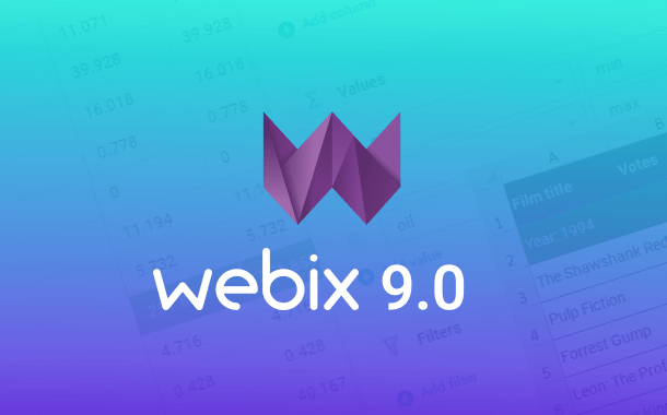Webix 9.0: Новый Pivot, обновления для Diagram, Gantt и Spreadsheet